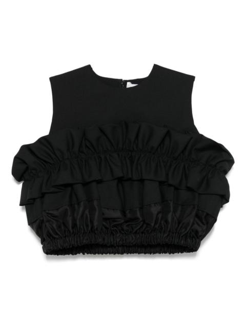ruffle-detail crop top