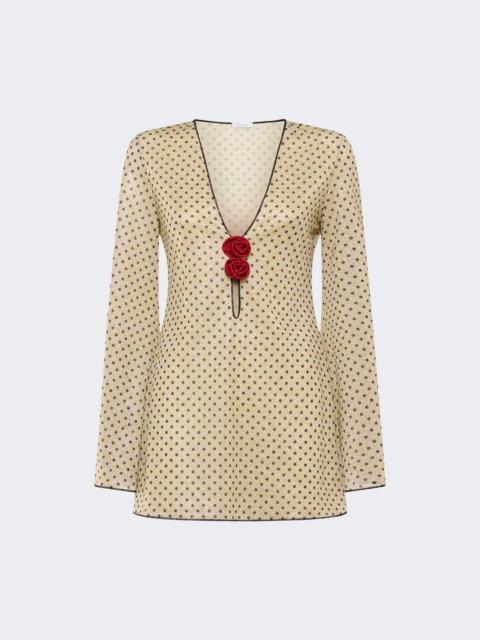 Lumiere Rose Pois Kaftan Black Pois