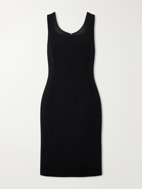 Virgin wool-crepe midi dress Black