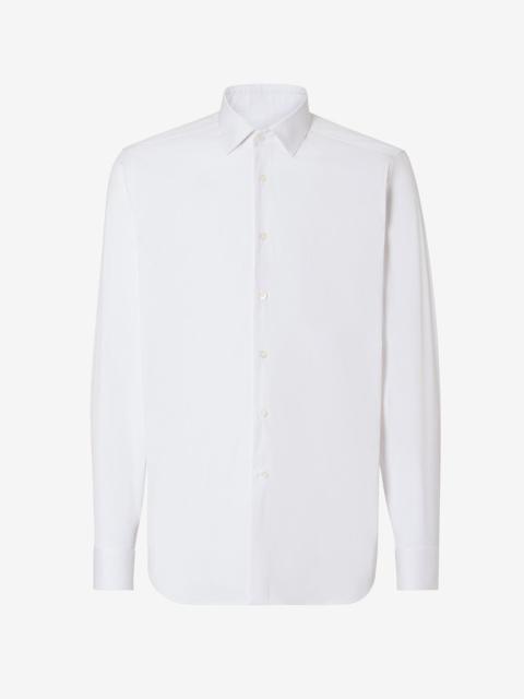 White cotton stretch poplin shirt
