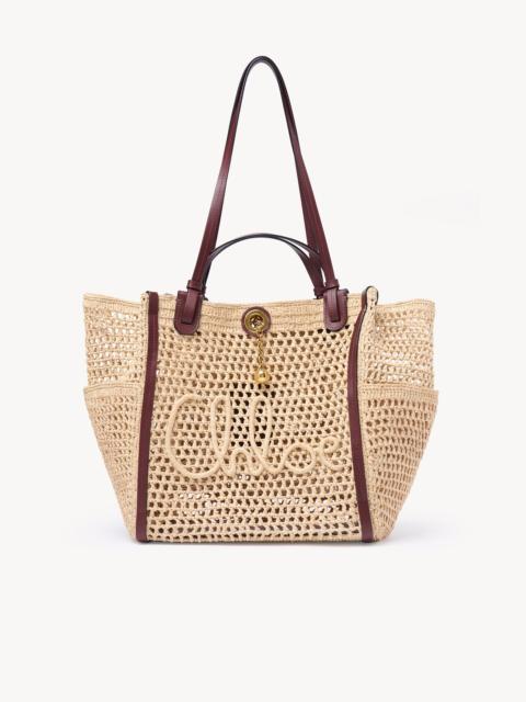 CHLOÉ ICONIC DOUBLE CARRY BAG IN RAFFIA