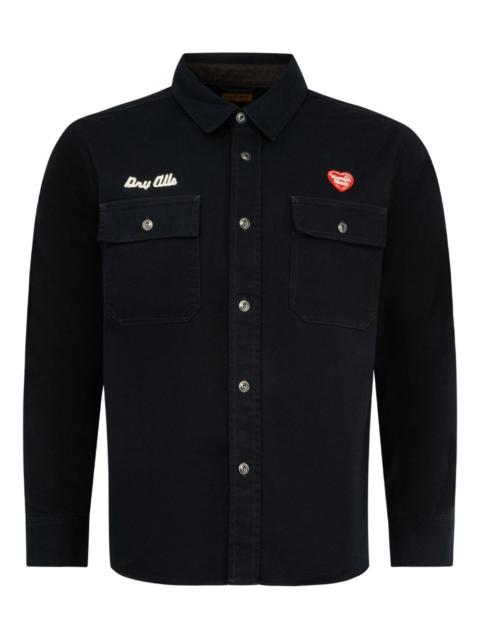 buttoned patch work shirt