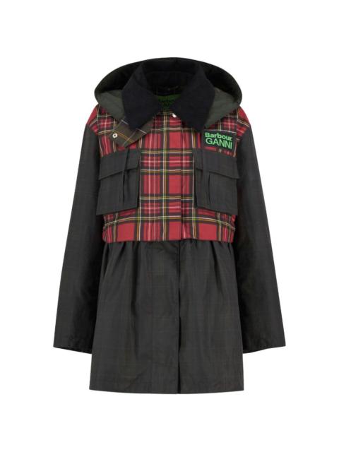 x Ganni plaid-pattern coat