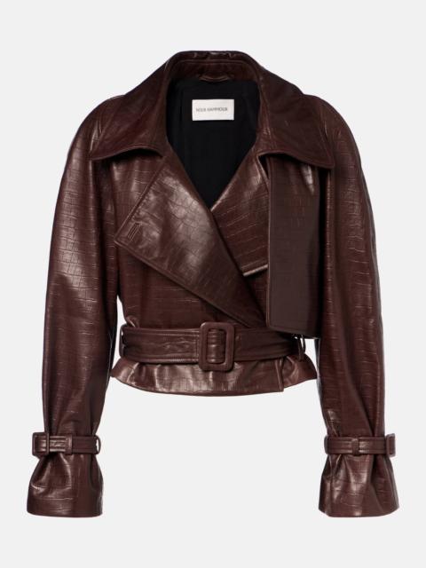 Hatti croc-effect leather jacket