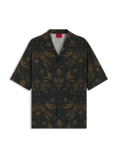 OVERSIZE-FIT SHIRT IN PRINTED COTTON POPLIN