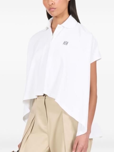 logo-embroidered asymmetric polo shirt
