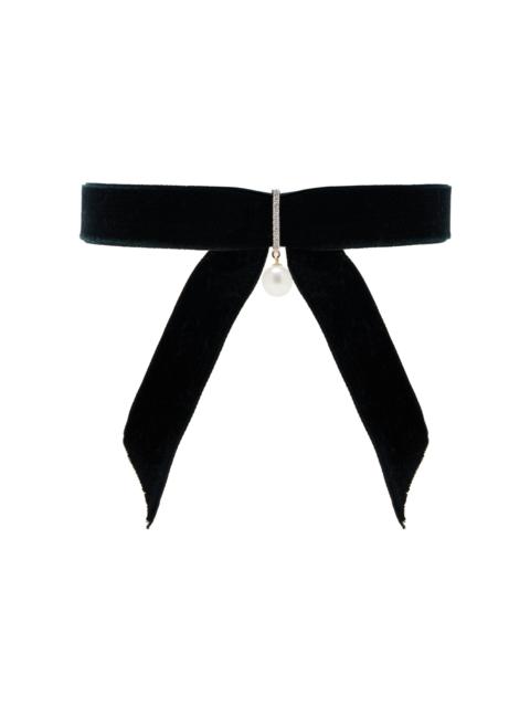 Pearl, Diamond Velvet Choker black