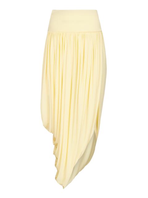 Twisted Jersey Midi Skirt yellow