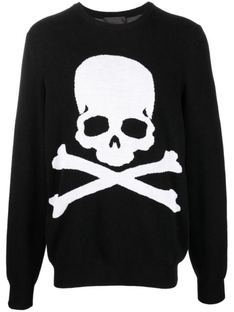 intarsia skull-knit jumper