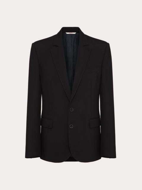 SINGLE-BREASTED WOOL JACKET WITH ALL-OVER TOILE ICONOGRAPHE PATTERN