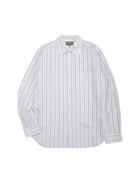 Basic Shirt Wide Graphic Stripe Cotton White/Charcoal