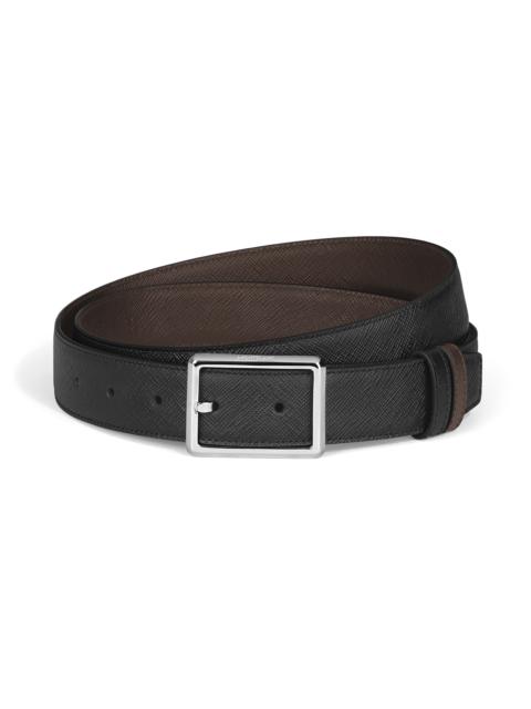 RECTANGULAR 30 MM REVERSIBLE BELT IN SARTORIAL LEATHER