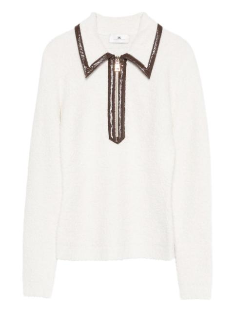 zip-front collar sweater