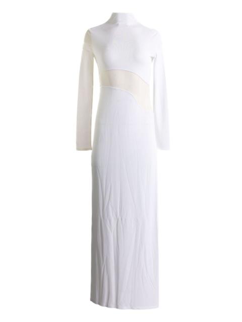 long-sleeve panelled maxi dress