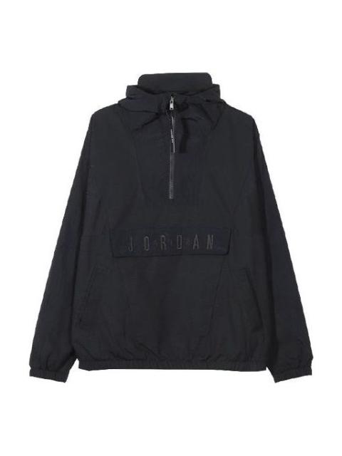 Air Jordan Sport DNA Half Zipper Woven Pullover Hooded Jacket Black CD5729-084