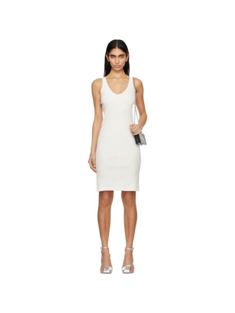 White Cotton Rib Tank Midi Dress