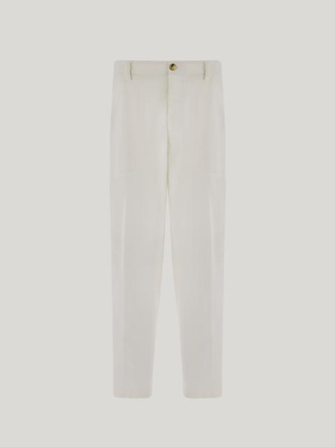 MILK WHITE FATIGUES IN COTTON AND CASHMERE GABARDINE