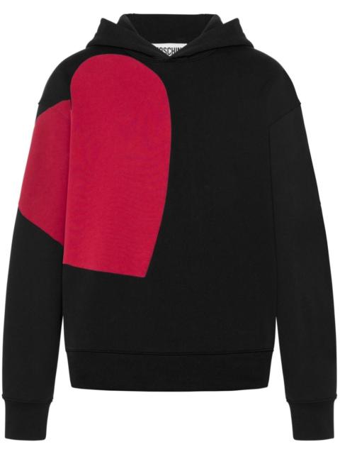 heart-print cotton hoodie