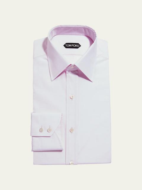 Men's Solid Point Collar Dress Shirt