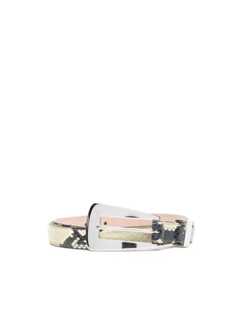 Lucca embossed python belt