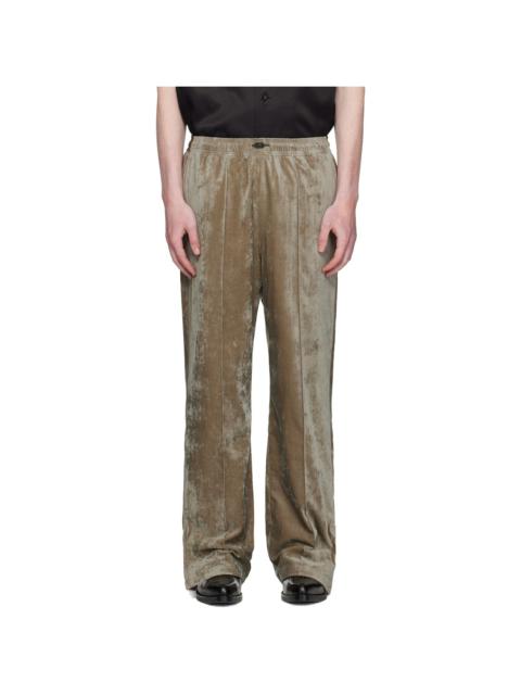 Khaki Velvet Track Pants