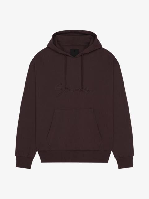HOODIE IN FLEECE WITH GIVENCHY SIGNATURE