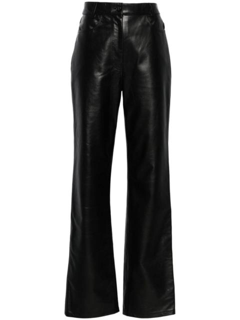 straight leather trousers