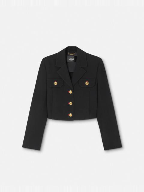 Wool Gabardine Uniform Crop Jacket