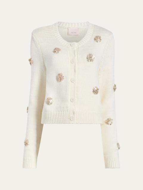 Flower Dots Knit Cardigan