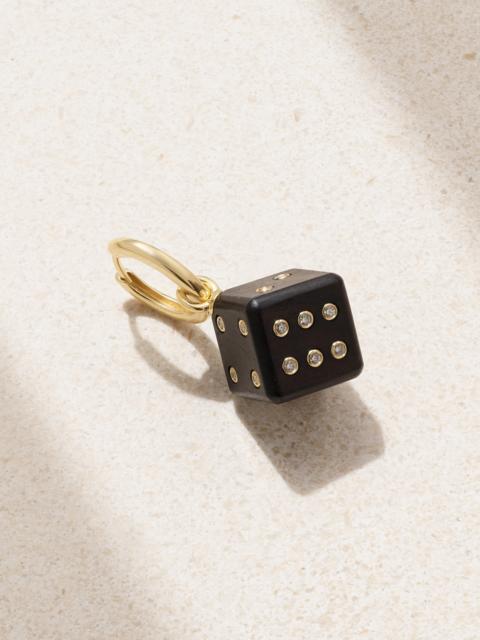 Dado Convertible 18-karat Gold, Wood And Diamond Single Hoop Earring