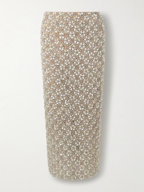 Embellished Tulle Midi Skirt