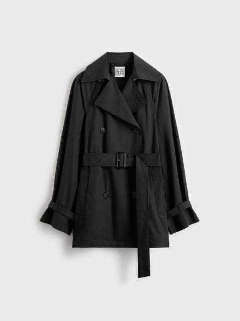 Washed cotton trench washed black