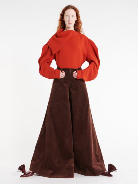 DRAPED COLLAR TOP TERRACOTTA