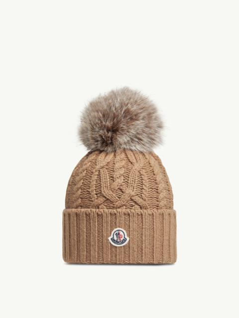 Cashmere Blend Beanie with Pom Pom