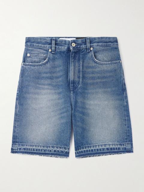 + Paula's Ibiza Straight-Leg Distressed Denim Shorts Beige