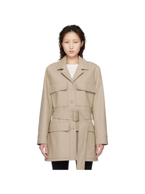 Beige Utility Belted Coat