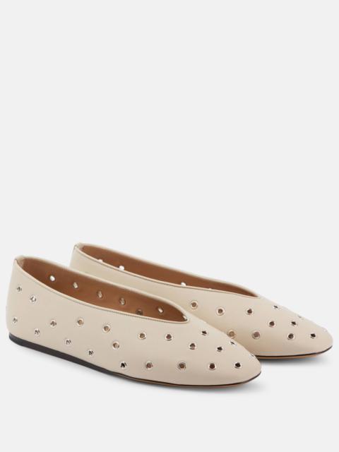 Regency studded leather ballet flats