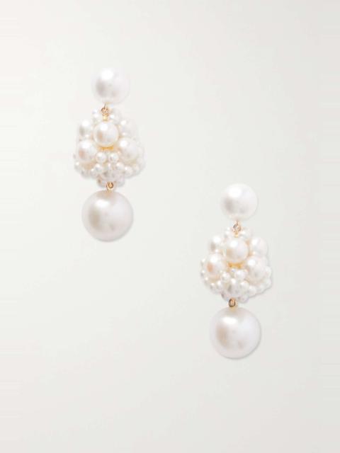 Dora 14-karat recycled gold pearl earrings