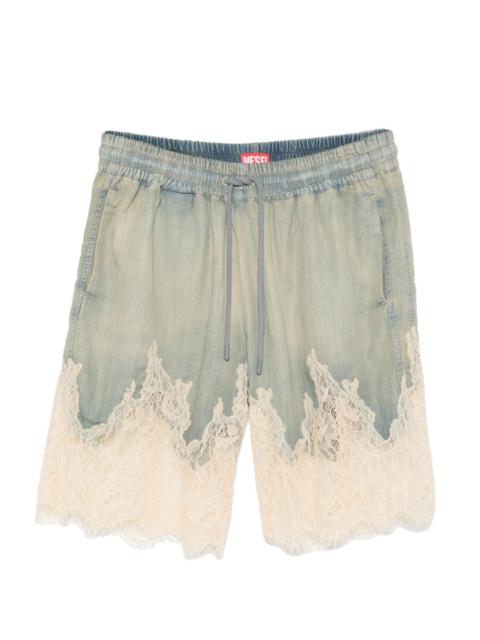 De-Malkia-S lace drawstring shorts