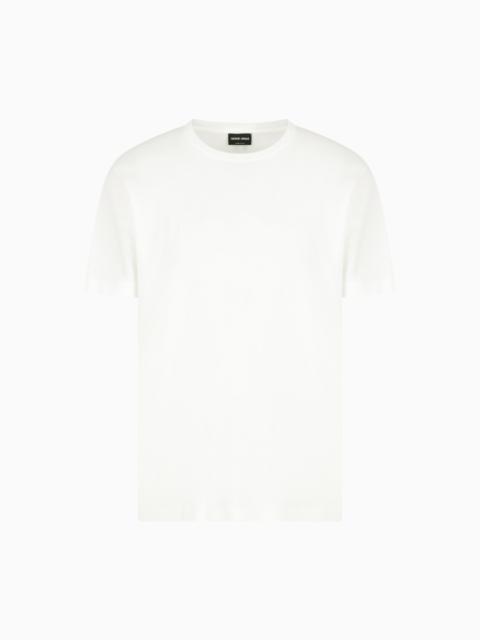 Pure cotton interlock T-shirt with embroidered logo