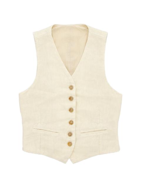 button V-neck waistcoat