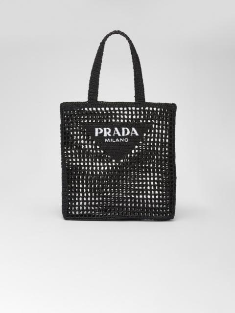 Raffia tote bag with logo
