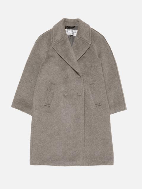 Double-breasted wool coat - Warm Grey Melange