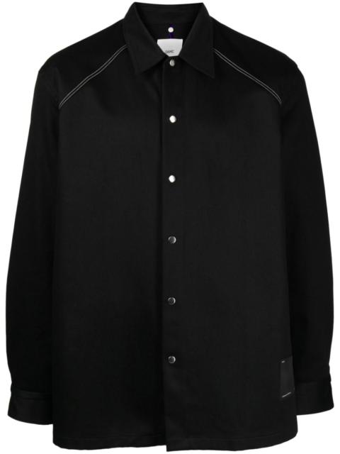 contrast-stitching button-up shirt