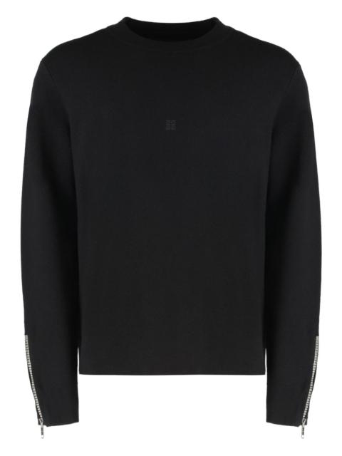 zip-cuff wool sweater