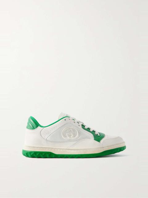 MAC80 mesh-trimmed distressed leather sneakers