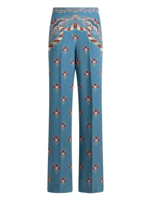 floral-print trousers