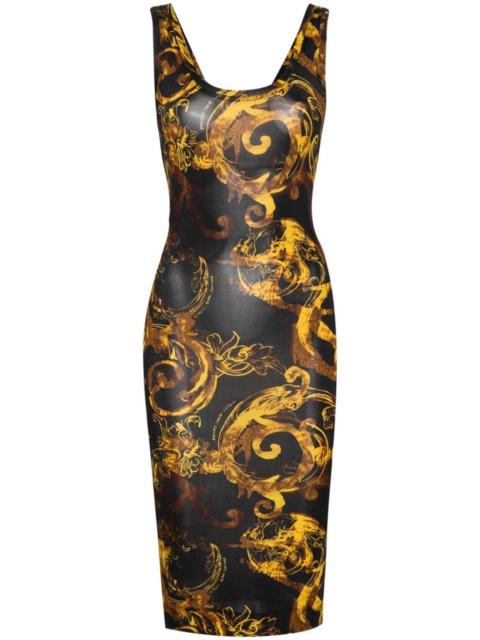 Watercolour Couture-print midi dress