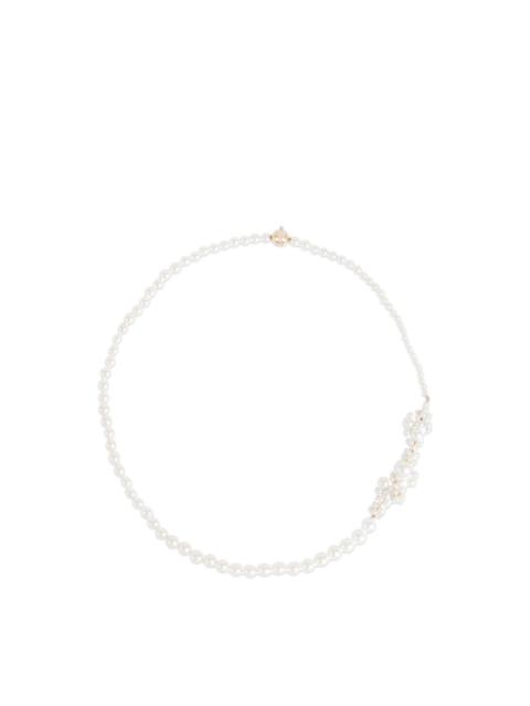 Peggy Fontaine Pearl Cluster Necklace White