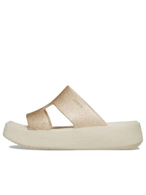(WMNS) Crocs Getaway Platform H-Strap Sandals 'White Brown' 209667-160